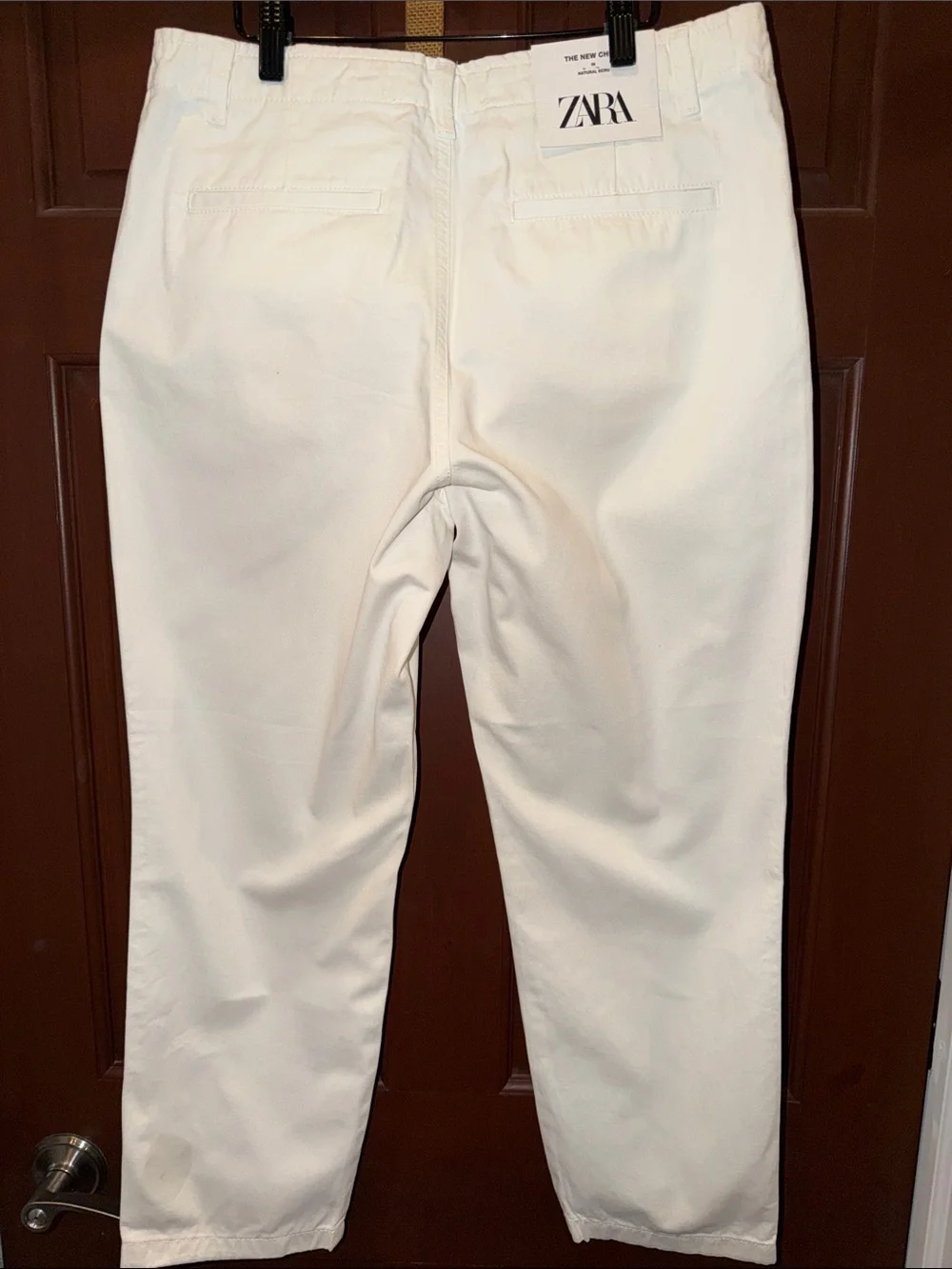 Zara The New Chino Pants Size 8 / EU 40 Natural Ecru Slim Relaxed Leg NWT